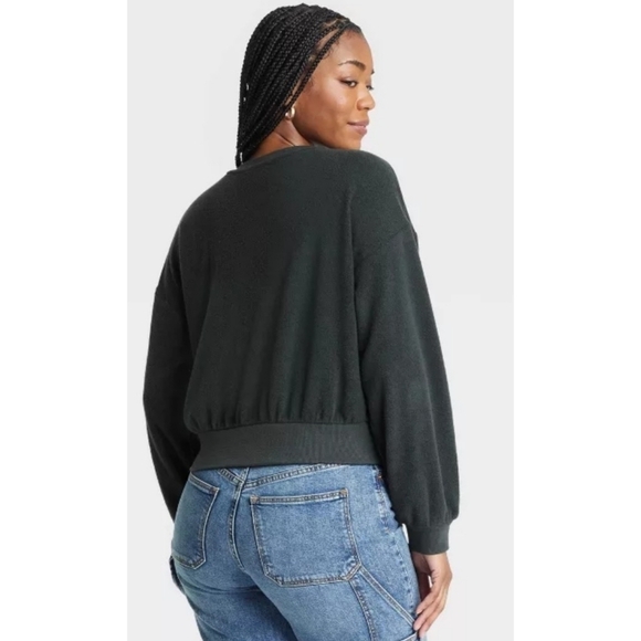 Universal Thread  Textured fleece sweatshirt  Dark gray Size XL - Picture 2 of 13